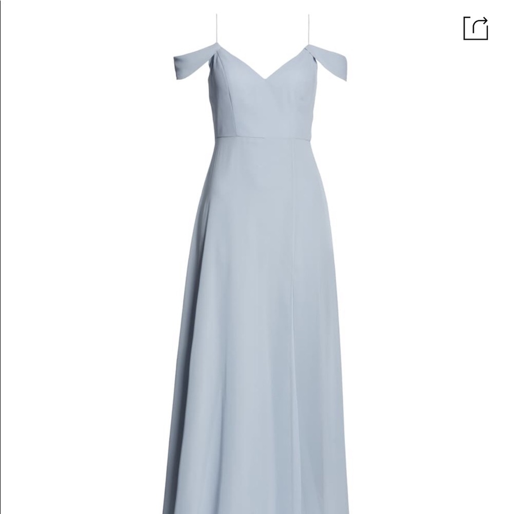 Jenny Yoo Priya Cold Shoulder Dress whisper blue